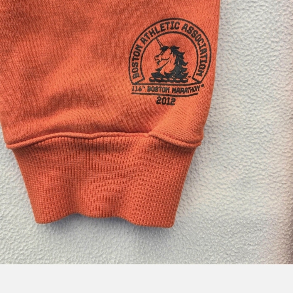 EUC Boston Marathon 2012 Adidas Orange Hoodie Sz Mens Med (Unisex) - Picture 9 of 13